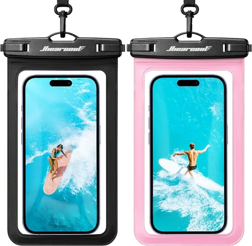 Vista 37 de Hiearcool Funda impermeable IPX8 para iPhone 17/16/15/14 Pro Max, bolsa seca para teléfono celular para artículos esenciales de playa y crucero