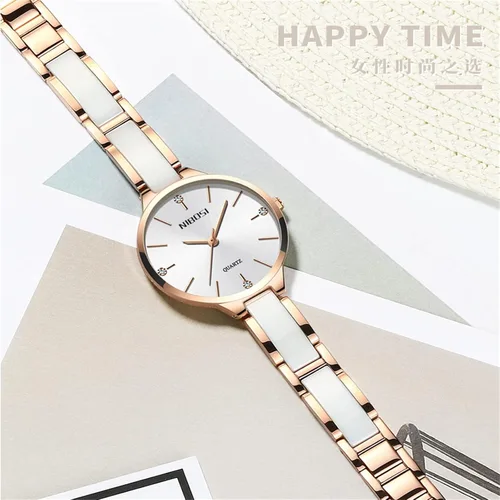 Vista 4 de NIBOSI Women's Watches Analogue Black&White Diamond Dial Watches for Women Ladies Girl Stylish Quartz Dress Wrist Watches Girl's Gift