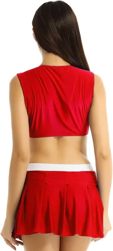 Vista 4 de iiniim Conjunto de uniforme de animación para mujer con estampado de papi para animadoras, juego de rol, cosplay