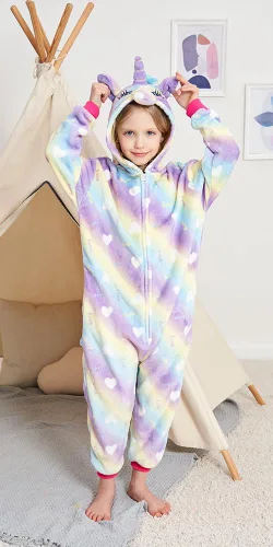 Vista 6 de Pijama de una pieza de unicornio para niños, disfraces de Halloween