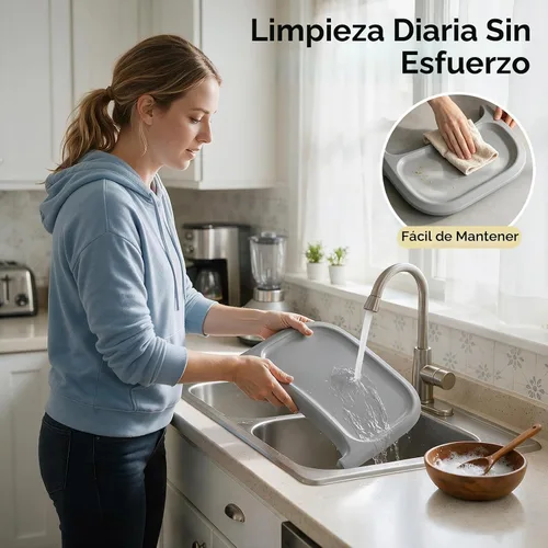 Vista 3 de Fodoss Silla alta convertible para bebé con bandeja desmontable, silla alta plegable para comer con cojín grueso, silla para Comer de Bebe Gris