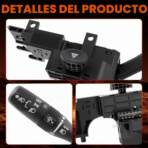 Vista 6 de Interruptor de señal de giro y limpiaparabrisas multifunción para Chrysler