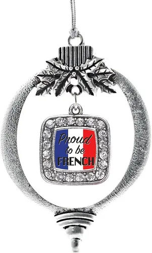 Vista 242 de Inspired Silver - Adorno con dije de reina de rodillo - Adornos navideños cuadrados de plata con joyas de circonita cúbica