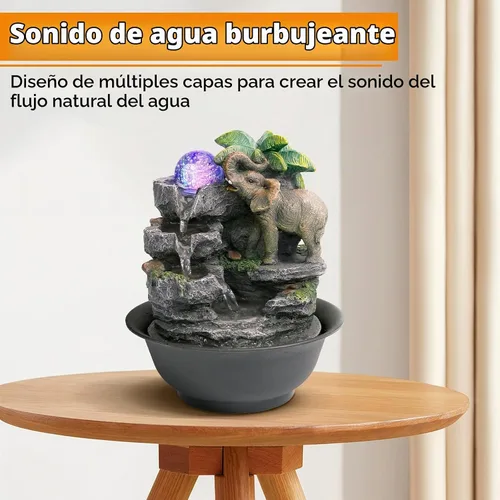 Vista 5 de BEAMNOVA - Fuentes de agua para interiores, elefante Feng Shui con bola giratoria Estilo 3