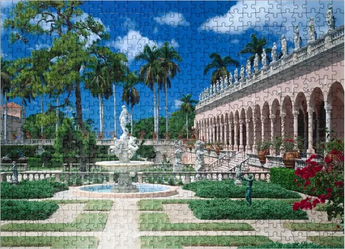 Vista 7 de MyPuzzle Inner Courtyard of The Ringling Museum of Art en Sarasota, Florida, Estados Unidos, rompecabezas prémium de 100 piezas para adultos