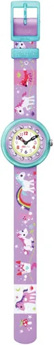 Vista 2 de Flik Flak MAGICAL UNICORNS Reloj unisex para niños (Modelo ZFBNP033), Púrpura, Moderno