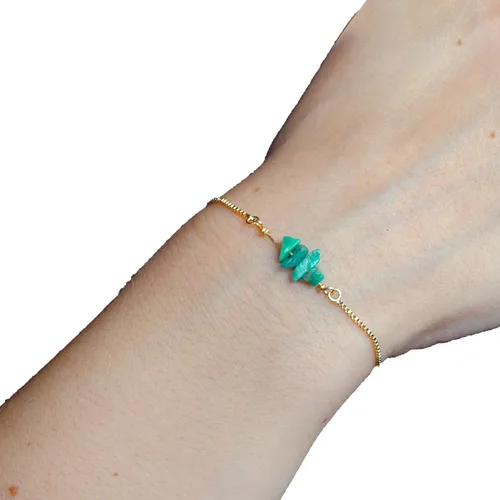 Vista 10 de Designs by Nature Gems Pulsera de piedra natal de cristal hecha a mano, pulsera de bolo de cadena deslizante ajustable, chapado en oro
