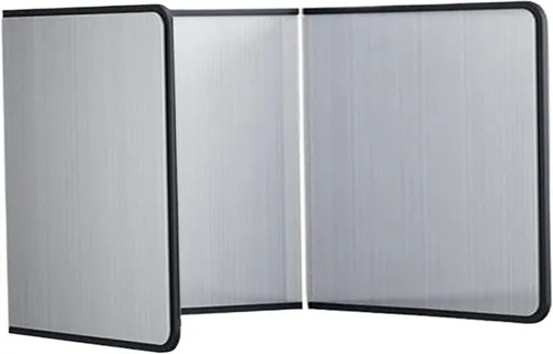 Vista 2 de Protector contra salpicaduras de grasa, acero inoxidable 3 lados plegado protector contra salpicaduras con borde de goma 12x15.7x15.7 aceite
