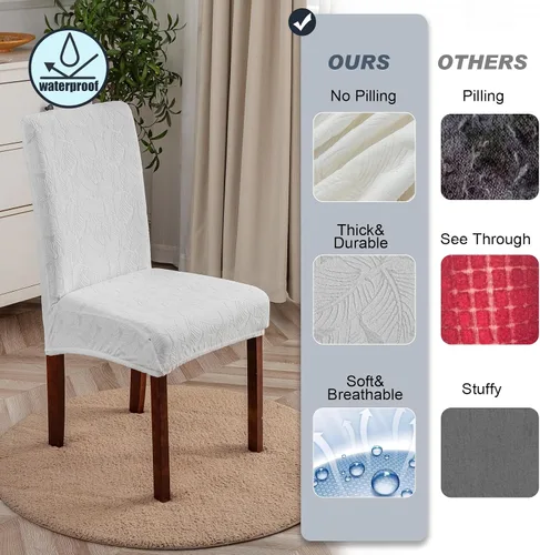 Vista 102 de Fundas impermeables para sillas de comedor, fundas elásticas para sillas Parsons, para comedor, cocina, funda protectora para silla de comedor