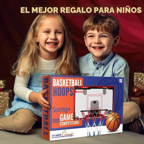 Vista 7 de HopeRock Indoor Basketball Hoop for Kids, Over The Door Mini Basketball Hoops, with LED Light, Scoreboard, Birthday Toys Gifts for 5 6 7 8 9 10 11