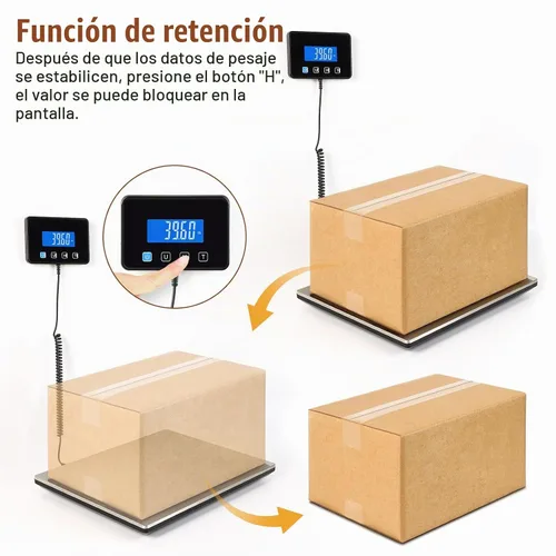Vista 4 de Miseyo Balanza de Envío Digital de Alta Resistencia de 660 Libras - Balanza Postal de Acero Inoxidable de Alta Precisión de 0.7 oz para Paquetes