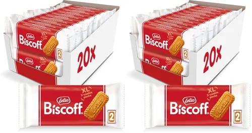 Vista 11 de Lotus Biscoff Cookies, aperitivo de galletas caramelizadas, caja dispensadora (20 fundas de 2 galletas extra grandes) vegano, 0.9 onzas