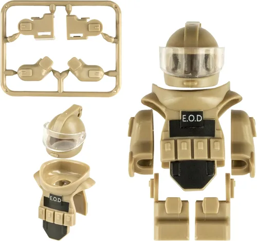 Vista 2 de Figuras de Soldados de Juguete de 4 Colores Traje de Desactivación de Bombas Armadura Traje E.O.D Juguetes Equipo Militar Minifigura Personalizada