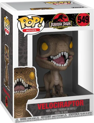 Vista 3 de Funko POP Jurassic Park - Figura de vinilo de Velociraptor Pop! (paquete con funda protectora compatible con Pop Box), multicolor, 3.75 pulgadas