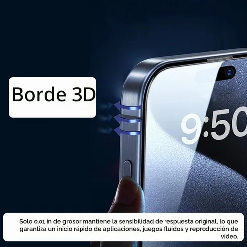 Vista 4 de BIGFACE Protector de pantalla compatible con iPhone 15 Pro + protectores de lente de cámara, [2 + 2 unidades] de vidrio templado transparente HD