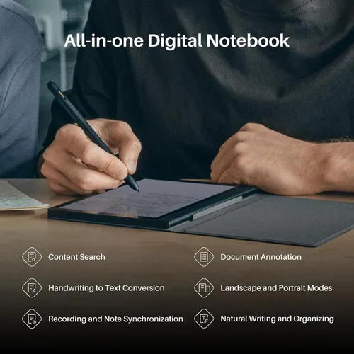 Vista 5 de HUION Note E - Cuaderno digital de 8,4 pulgadas con bolígrafo magnético sin Negro