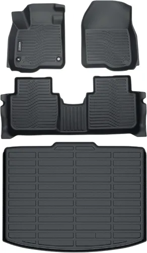 Vista 42 de Auxko Alfombrillas para todo tipo de clima, tapete de carga con respaldo para Honda Pilot 8 pasajeros 2016-2022, forros de elastómero termoplástico