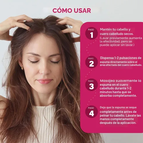 Vista 6 de 5% de espuma de minoxidil para el crecimiento del cabello de las mujeres: tratamiento de crecimiento del cabello extra fuerte - Solución de pérdida