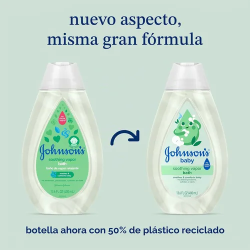 Vista 2 de Johnson's Baby Baño de vapor calmante con aromas calmantes para relajar a los bebés, fórmula para no más lágrimas, calma y reconforta al bebé