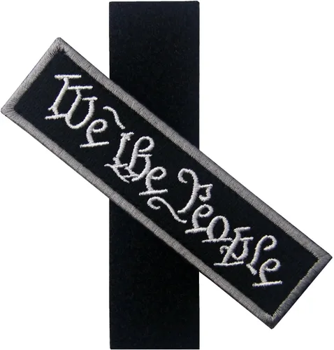 Vista 5 de We The People - Parche de gancho y bucle bordado con apliques de moral, color negro