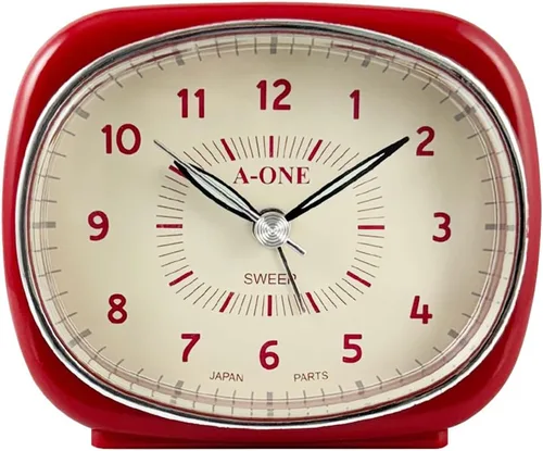 Vista 6 de Reloj despertador silencioso cuadrado redondo – Diseño híbrido único, sin tictac, funciona con pilas, perfecto para decoración de dormitorio