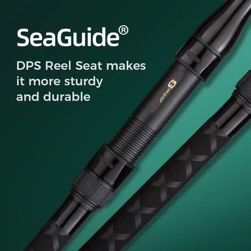Vista 3 de Fibra de carbono Surf Rod Saltwater Surf Spinning caña de pescar con Seaguide Reel Seat