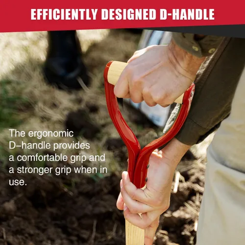 Vista 4 de VNIMTI Pala para Excavar, Pala Resistente con Mango en D de Madera, Pala Plana Cuadrada para Jardinería y Bordeado, 45 Pulgadas