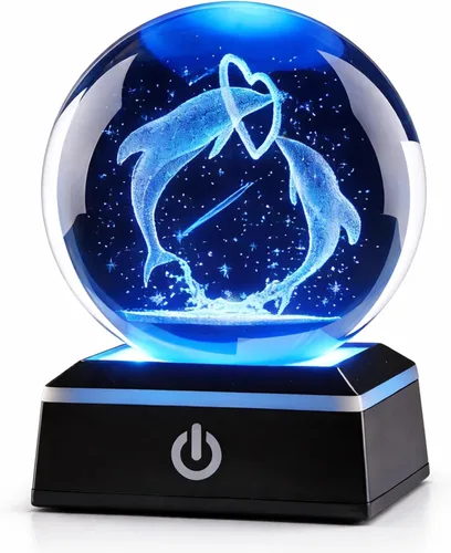 Vista 10 de Bola de cristal 3D con forma de gato y luz nocturna, regalos para mujeres, esposa, novia, niños, lámpara de cristal de 3.15 pulgadas, decoración