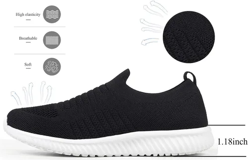Vista 2 de Akk Walking Shoes for Women - Slip on Memory Foam Lightweight Sneakers
