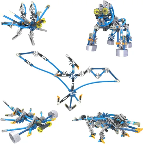 Vista 4 de Basic Fun K'NEX Cyborg Creatures 15 Model Juguetes educativos para niños y niñas, kit de aprendizaje de 196 piezas, ingeniería para niños