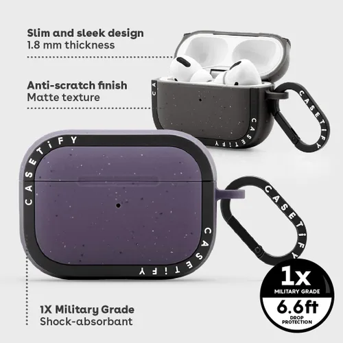 Vista 3 de CASETiFY Bounce - Funda para AirPods Pro 3, color carbón mate