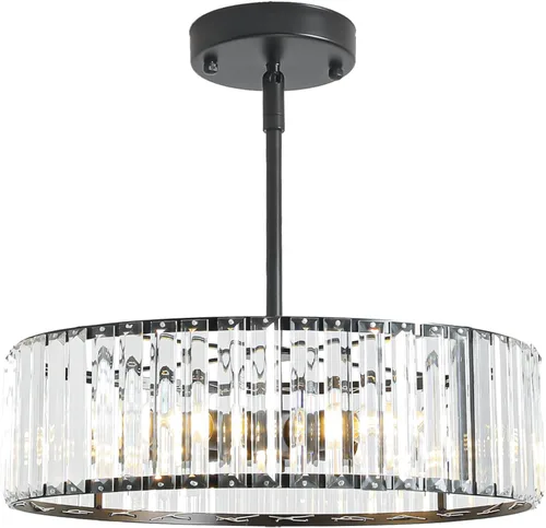Vista 22 de Candelabro pequeño de cristal dorado, lámpara moderna de 3 luces para comedor sobre la mesa, accesorio de iluminación redondo para pasillo