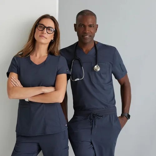 Vista 6 de BARCO Grey's Anatomy Spandex Stretch Direct - Camiseta médica con cuello en V para mujer