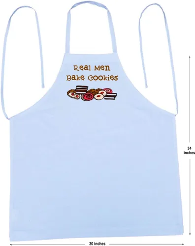 Vista 5 de CoolAprons Delantal blanco divertido para hombres reales que hornean galletas – Regalo de cocina y repostería para papás, esposos, novios o hombres