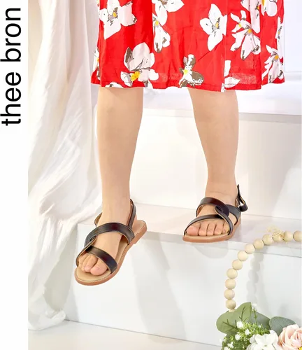 Vista 2 de THEE BRON Sandalias cómodas para niñas, zapatos para niños, sandalias con relleno