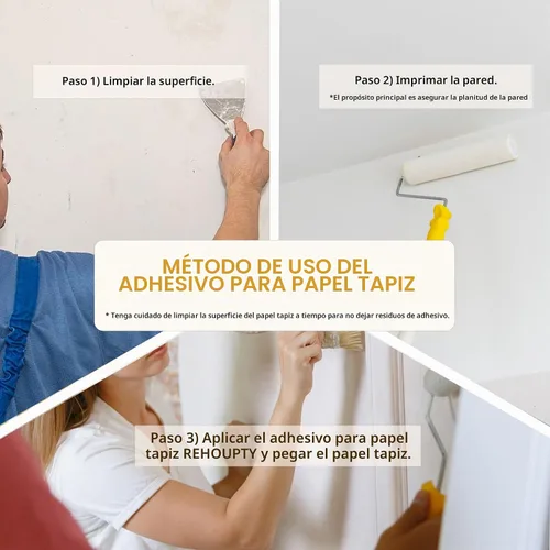 Vista 5 de Pasta adhesiva del papel pintado de 1.32Gal, pegamento claro de la pared