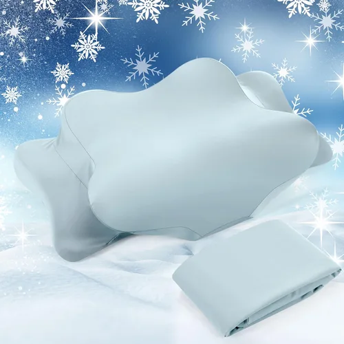 Vista 14 de Hahafelt Funda de almohada refrescante para el cuello cervical (solo funda de almohada) Funda de almohada ergonómica con cremallera, funda
