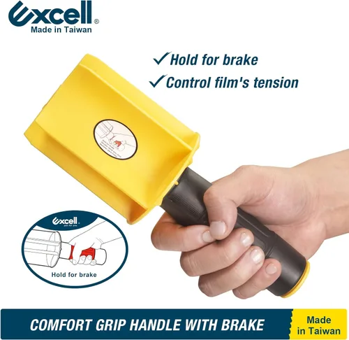 Vista 3 de Excell SF-1752 Mini dispensadores de envoltura elástica de mano con freno (3") Mini wrappers with tension brake for safe, easy pallet wrapping.