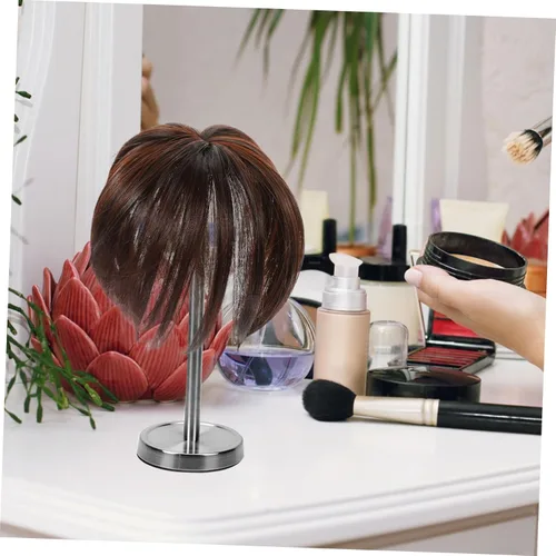 Vista 6 de Flequillos para el cabello, mini pinzas para el cabello, toppers invisibles de cabello humano con flequillo, clip en la parte superior, pelucas