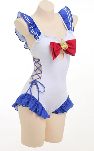Vista 3 de haikyuu Traje de baño de una pieza para mujer, estilo anime, traje de baño japonés