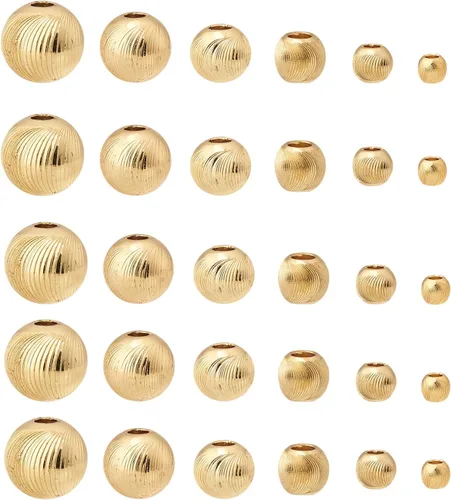 Vista 8 de Craftdady 50 cuentas redondas planas chapadas en oro de 18 quilates de latón galvanizado de 0.394 pulgadas para hacer joyas agujero: 0.059 pulgadas