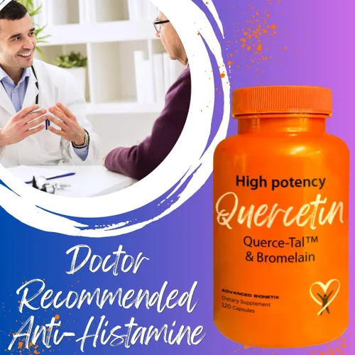 Vista 3 de Advanced Bionetix Querce-Tal™ Quercetina + Bromelina 120 cápsulas vegetales Biodisponibilidad de absorción mejorada de alta potencia. Soporta