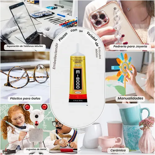Vista 3 de Pegamento para Rhinstones de Joyería E8000, Pegamento Líquido de Alto Rendimiento, Pegamento de Incrustación, Adhesivo para Colgantes, Pegamento