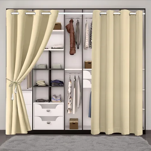 Vista 7 de SK Studio Cortinas opacas para armario, cortinas opacas con aislamiento térmico y ojales, cortinas de puerta para divisor de habitación, pasillo