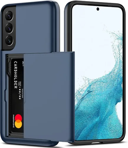 Vista 17 de Nvollnoe Funda para Samsung S22 con tarjetero 5G de 6.1 pulgadas, delgada, de doble capa, resistente, protector para Galaxy S22, funda con ranura