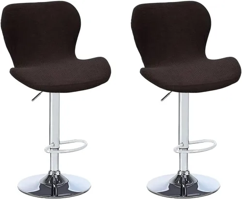 Vista 35 de Juego de 2 fundas para sillas de bar de altura de mostrador, fundas elásticas para taburetes de bar giratorios de jacquard, fundas protectoras
