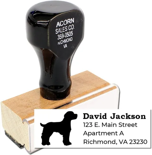 Vista 24 de Airedale Terrier Address Stamp, Custom Airedale Terrier Hand Stamp for Dog Lovers, Duo Rubber Return Address for Pet Owners Montaje manual Duo