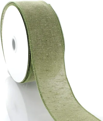 Vista 3 de Ribbon Traditions 815 - Cinta de arpillera con cable de 2.5 pulgadas, color crema, 10 yardas