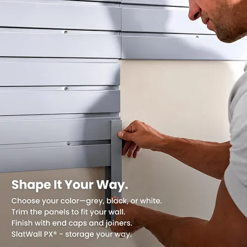 Vista 7 de Sistema de almacenamiento de PVC resistente de 2 pies de alto x 4 pies de ancho (con tapas y tornillos) - Paneles de pared de listones modulares
