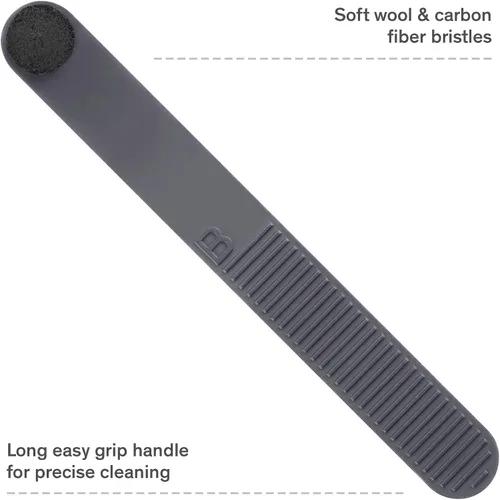 Vista 3 de Cepillo de fibra de carbono, limpiador antiestático de aguja de registro Wool Bristles & Conductive Handle - Dust & Dirt Removal for All Styli &